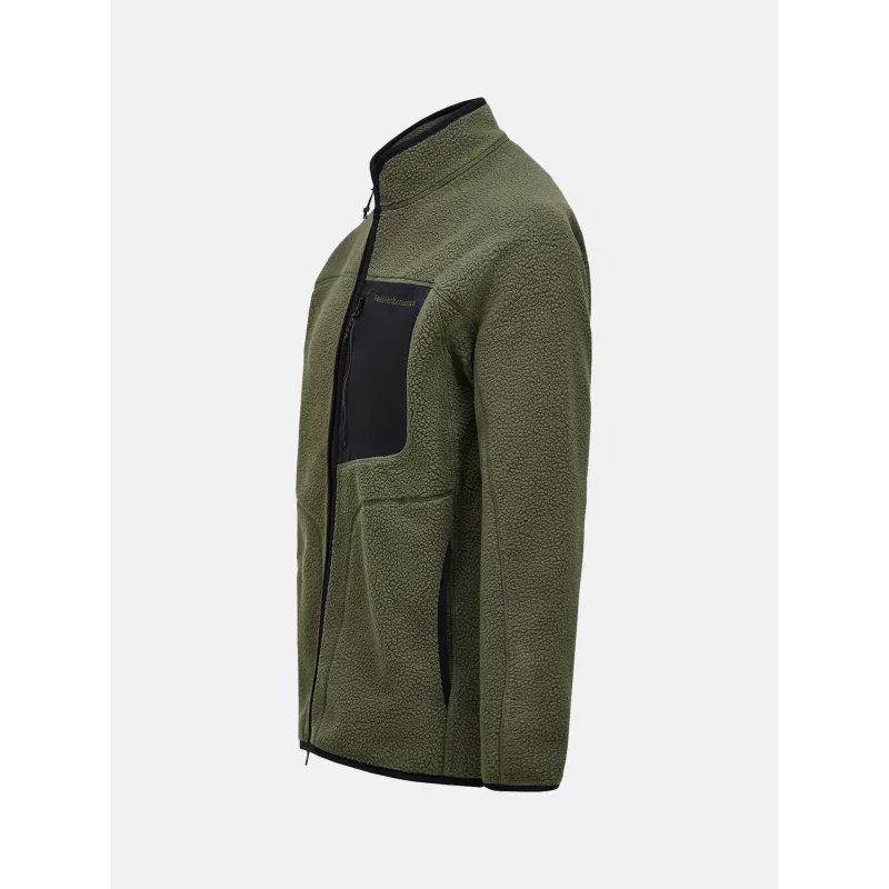 Peak Performance Mens Naturerush Pile Zip Jacket Pine Needle - Bilde 4