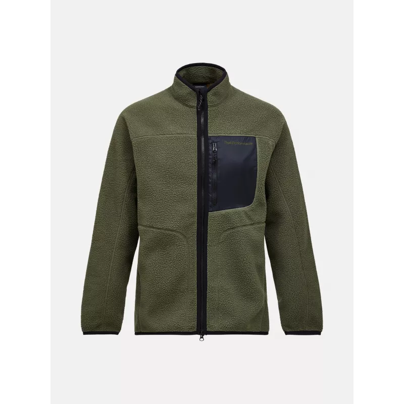 Peak Performance Mens Naturerush Pile Zip Jacket Pine Needle - Bilde 5