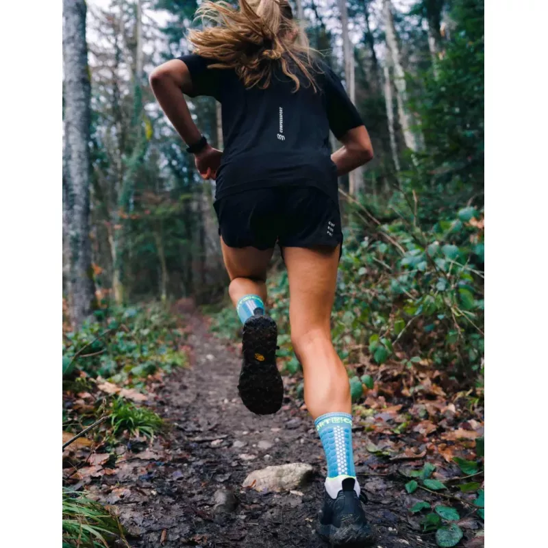 Compressport ULTRA TRAIL SOCKS V2.0 Norse Blue/Neon Green - Bilde 2