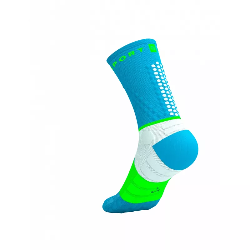 Compressport ULTRA TRAIL SOCKS V2.0 Norse Blue/Neon Green - Bilde 5