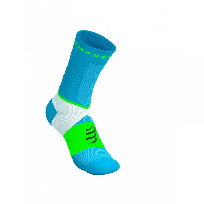 Compressport ULTRA TRAIL SOCKS V2.0 Norse Blue/Neon Green - Bilde 6