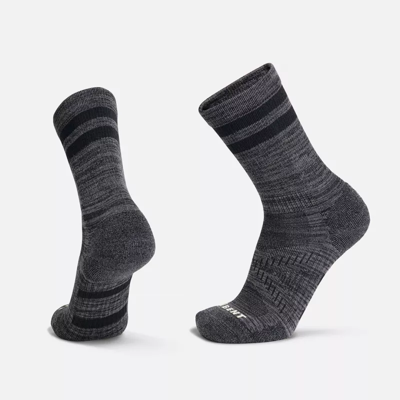 LeBent Targeted Cushion Logo 3/4 Crew Ribbed Sock Black