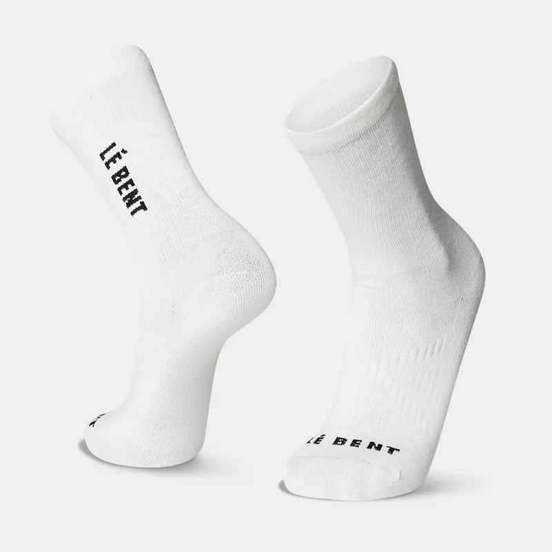 LeBent Zero Cushion Logo 3/4 Crew Sock White
