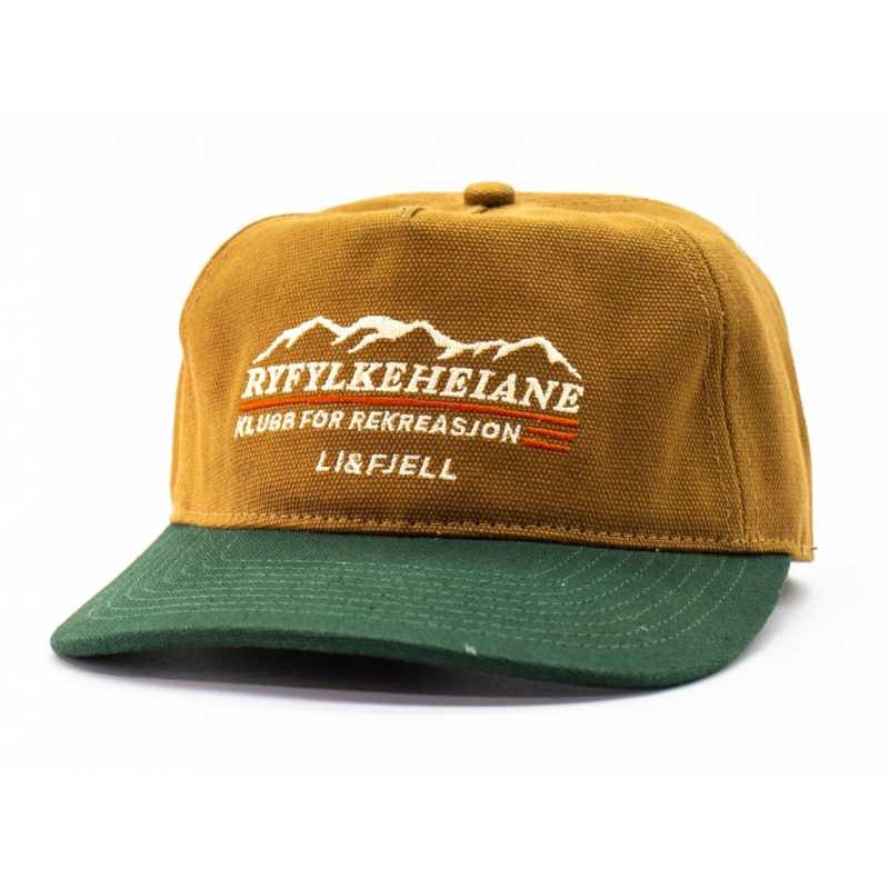 Li&Fjell Ryfylkeheiane Kanvas Caps - Karamell/Grønn