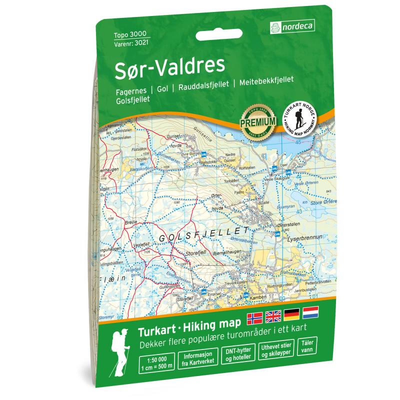 Topo 3000 Turkart SØR-VALDRES 1:50 000