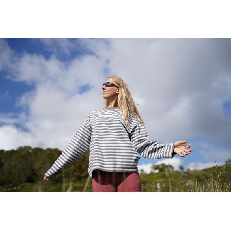 Pre Après Logo Striped Long Sleeve Grey/Grey