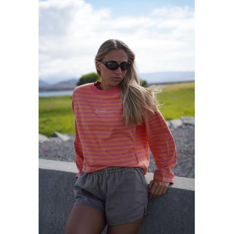 Pre Après Logo Striped Long Sleeve Salmon/Orange