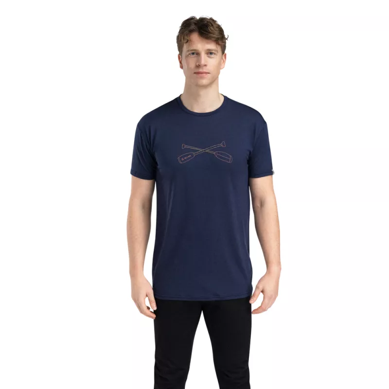Aclima Lightwool 140 Classic Tee Oars Mens Navy Blazer