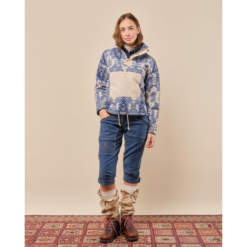 Amundsen V-Bond Tradition Fleece Womens Fjord Blue/Pattern