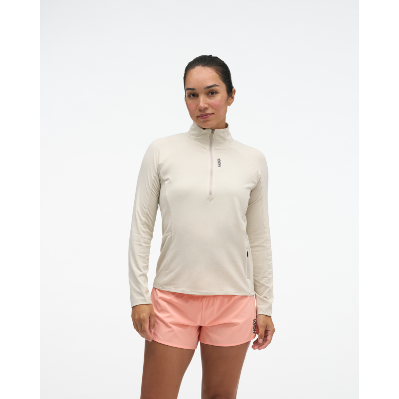 Hoka Skyform Half Zip Womens River Rock Grey Htr