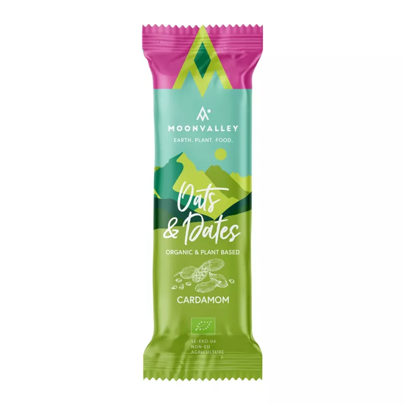 Moonvalley Energibar Kardemomme 50g Økologisk