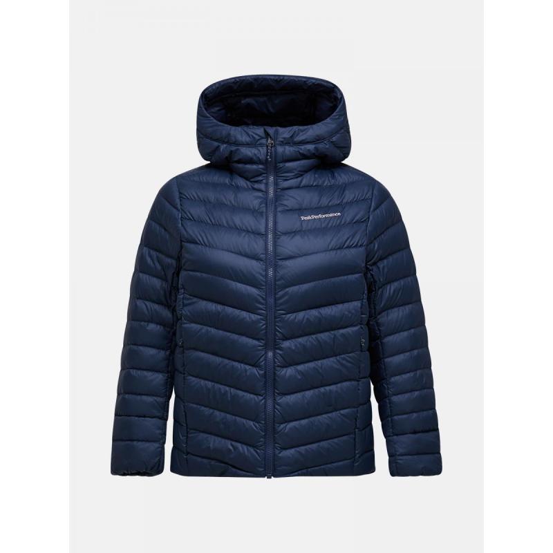 Peak Performance Womens Frost Down Hood Jacket Blue Shadow