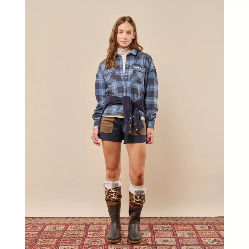 Amundsen Wild Country Shirt Womens Fjord Blue Checks