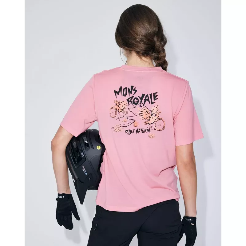 Mons Royale Icon Merino T-Shirt Womens Flamingo
