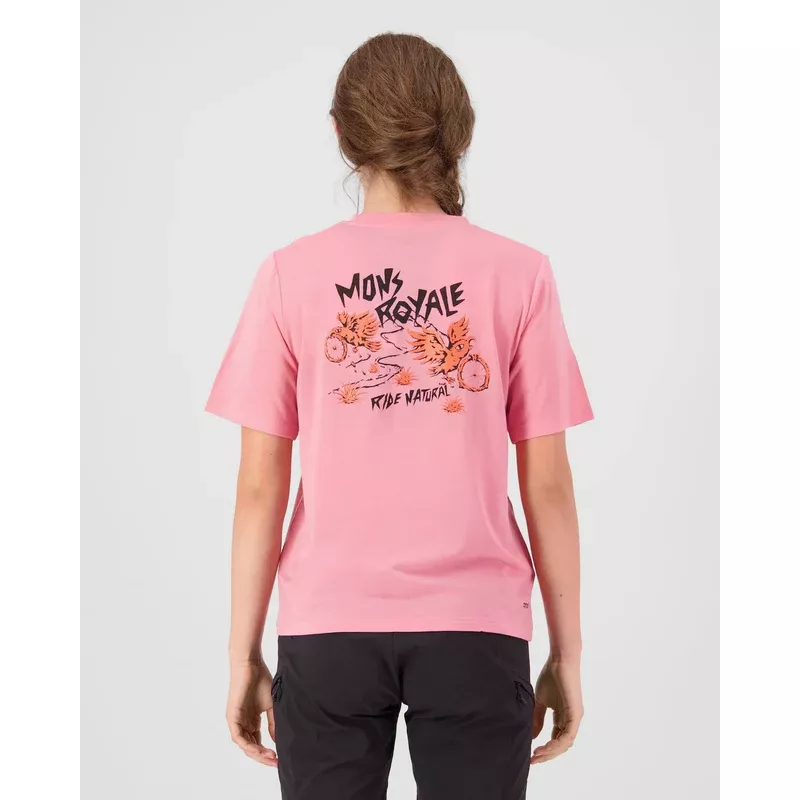 Mons Royale Icon Merino T-Shirt Womens Flamingo - Bilde 5