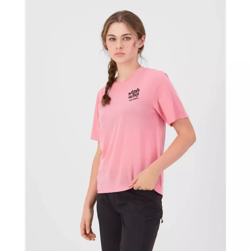 Mons Royale Icon Merino T-Shirt Womens Flamingo - Bilde 6