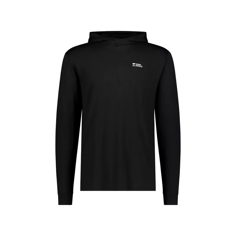 Mons Royale Pivot Merino Long Sleeve Hood Mens Black - Bilde 2