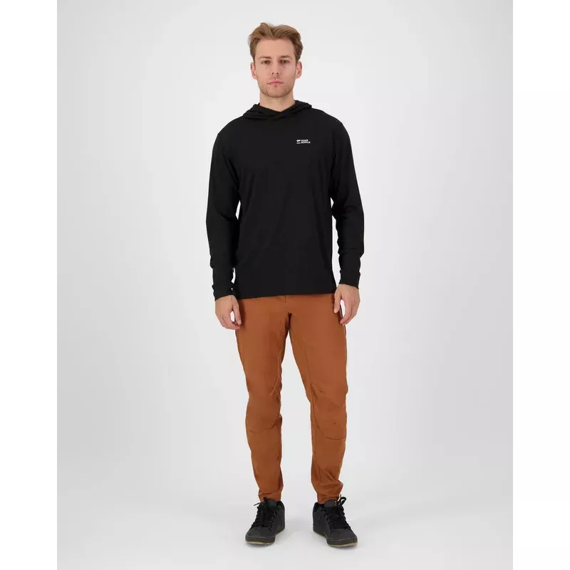 Mons Royale Pivot Merino Long Sleeve Hood Mens Black - Bilde 3