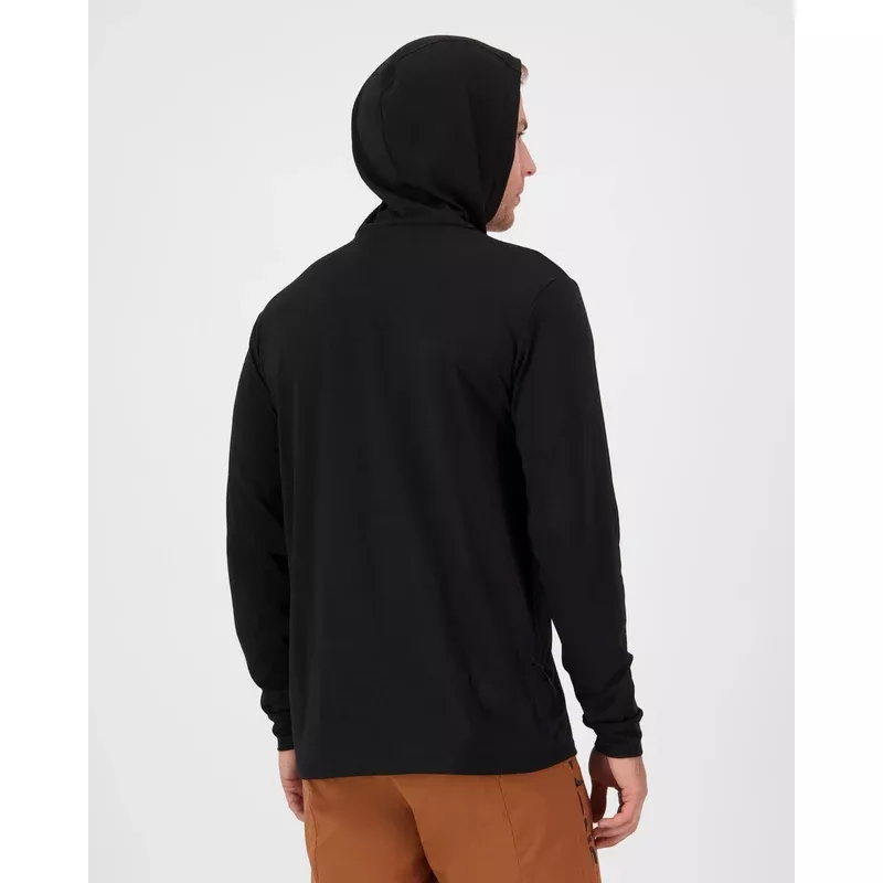 Mons Royale Pivot Merino Long Sleeve Hood Mens Black - Bilde 4