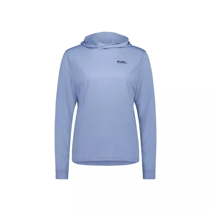 Mons Royale Pivot Merino Long Sleeve Hood Womens Moonstone - Bilde 2