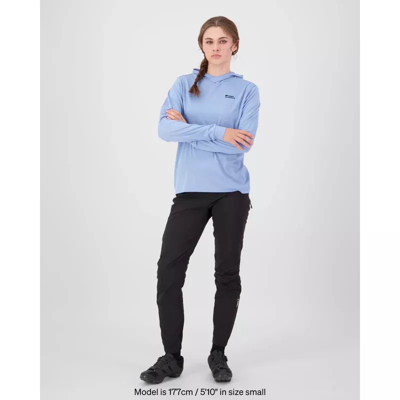 Mons Royale Pivot Merino Long Sleeve Hood Womens Moonstone - Bilde 4