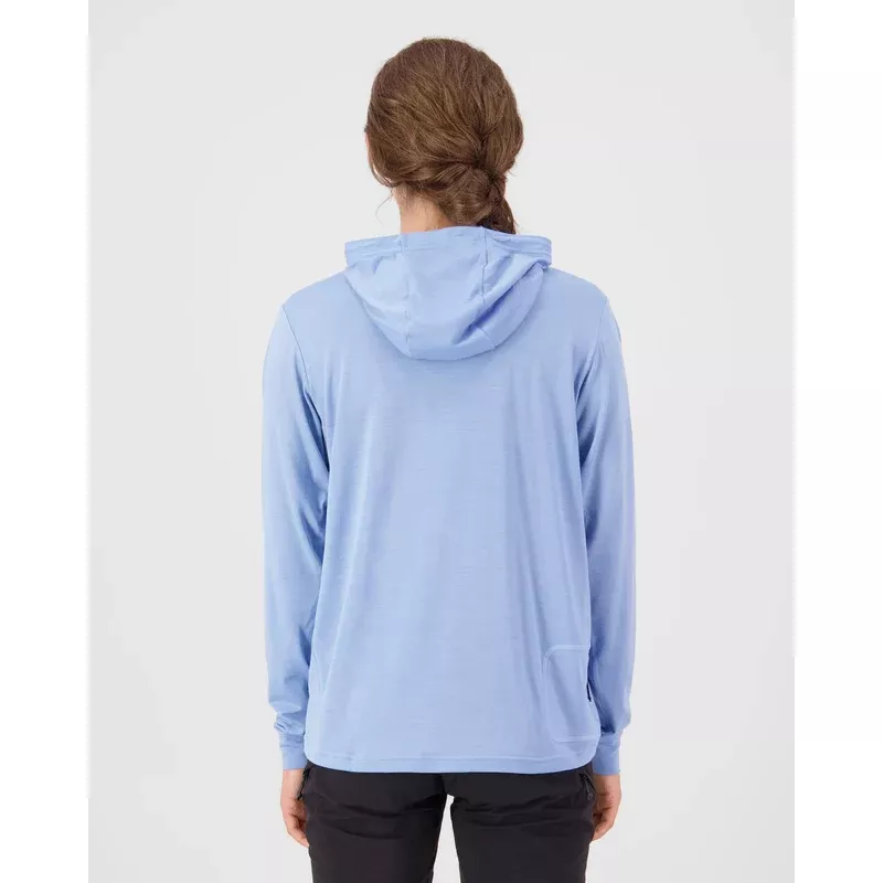 Mons Royale Pivot Merino Long Sleeve Hood Womens Moonstone - Bilde 5