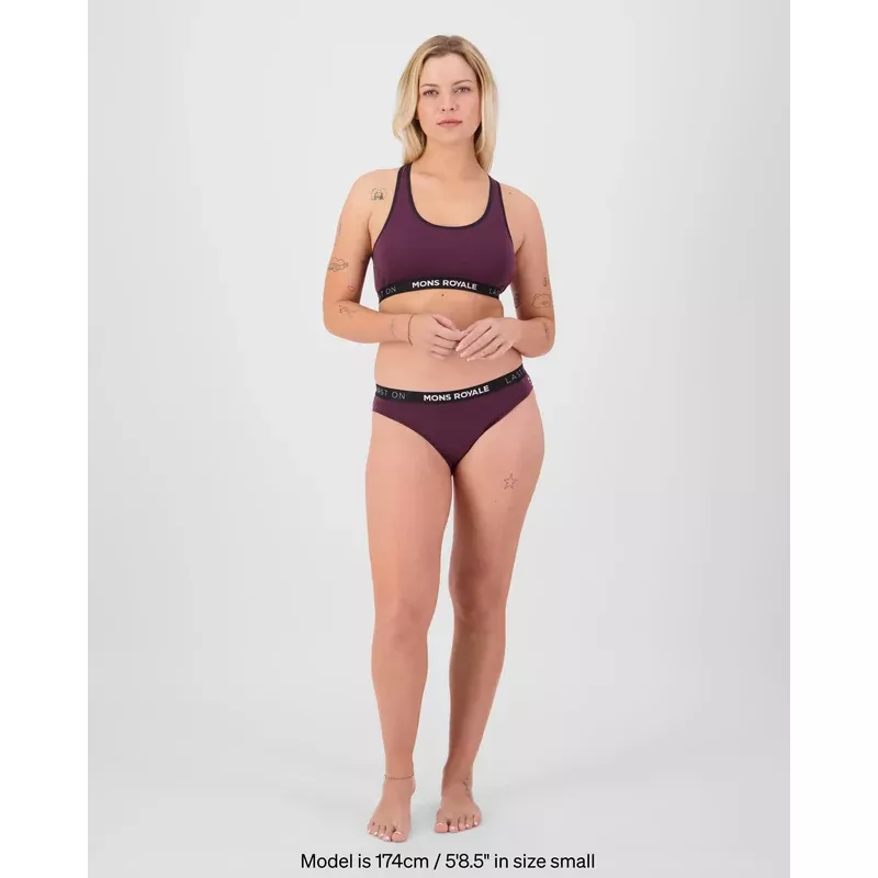 Mons Royale Sierra Merino Sports Bra Womens Fig/Black