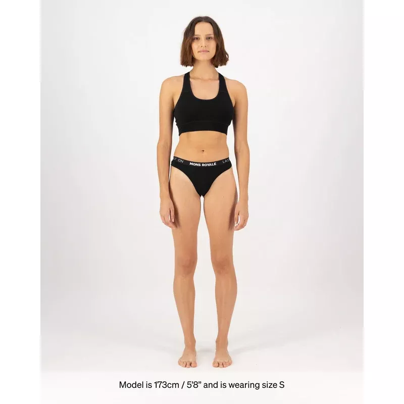 Mons Royale Stratos Merino Thong Womens Black