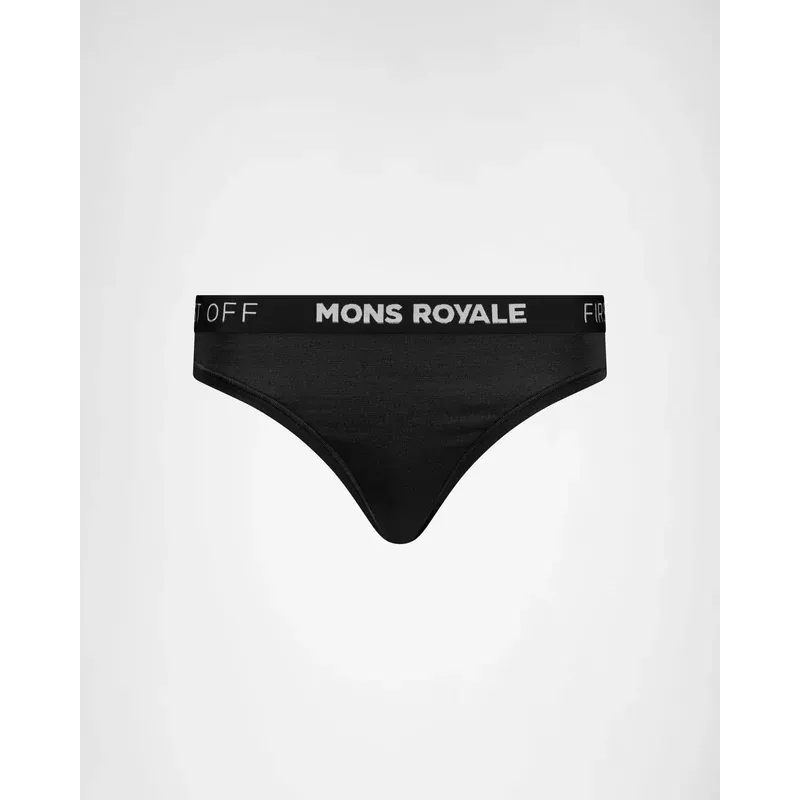 Mons Royale Stratos Merino Thong Womens Black - Bilde 2