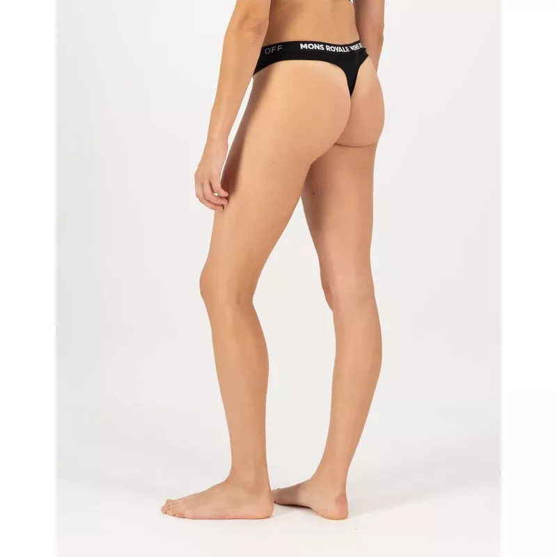 Mons Royale Stratos Merino Thong Womens Black - Bilde 3