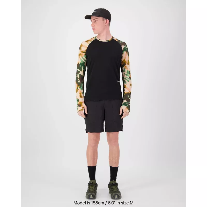 Mons Royale Temple Merino Long Sleeve Mens Bush Camo/Black