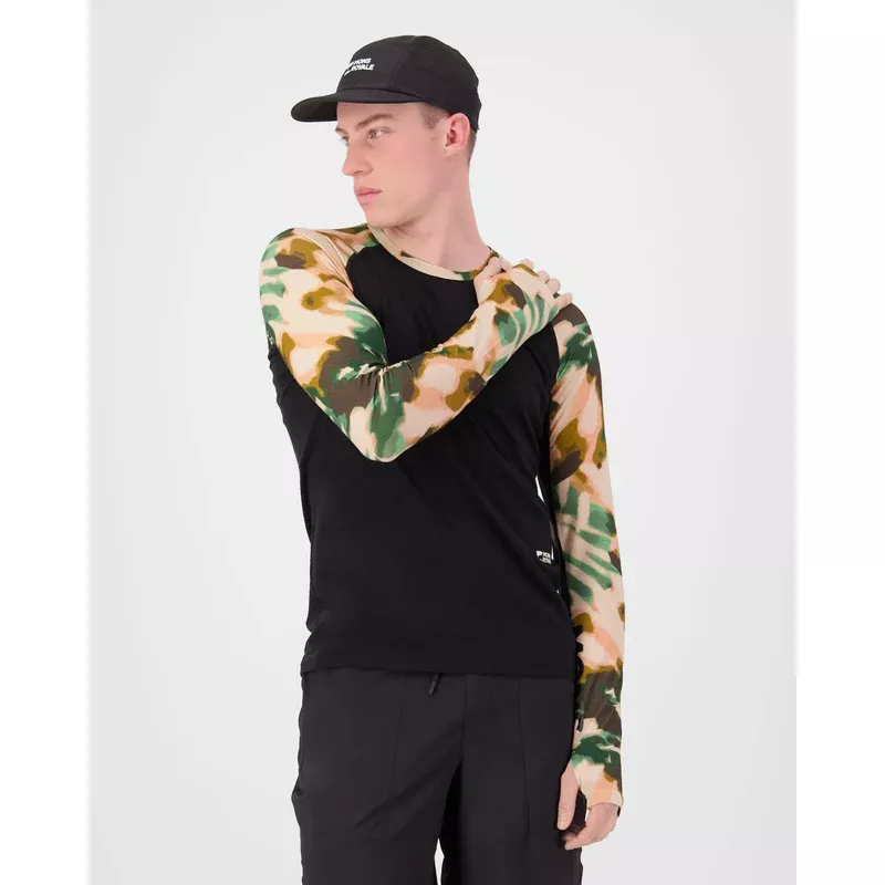 Mons Royale Temple Merino Long Sleeve Mens Bush Camo/Black - Bilde 4
