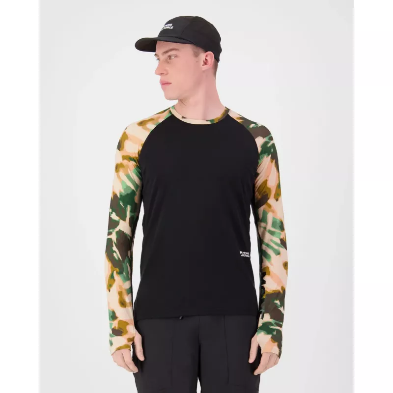 Mons Royale Temple Merino Long Sleeve Mens Bush Camo/Black - Bilde 6