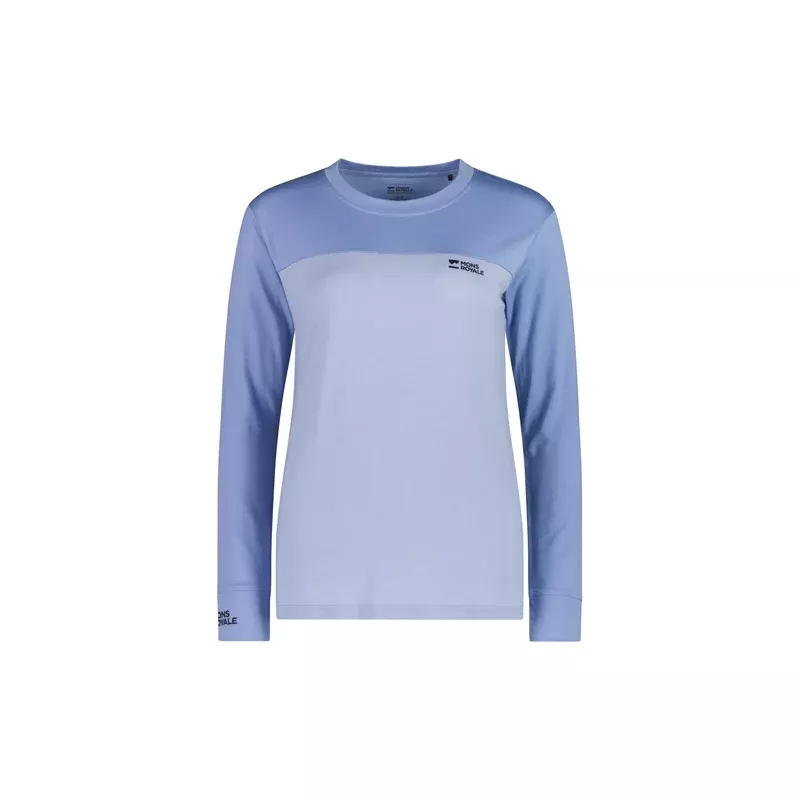 Mons Royale Yotei Merino Long Sleeve Womens Ice Blue/Moonstone - Bilde 2