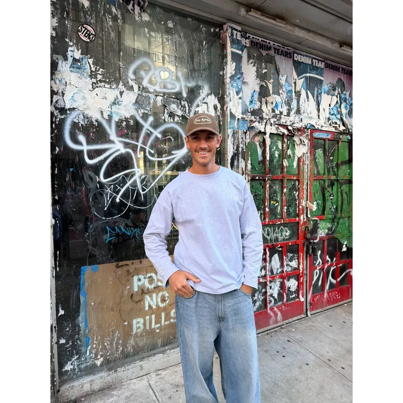 Pre Après Boxy Long Sleeve Grey Melange